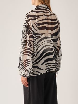 4. Camisa de mujer Ballata de seda Rayado