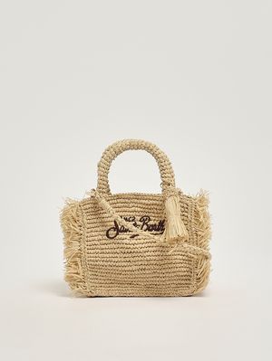 4. Borsa donna Vanity Mini in rafia Beige