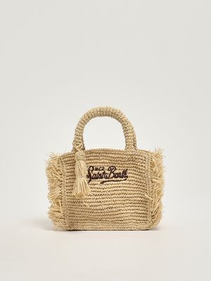 1. Borsa donna Vanity Mini in rafia Beige