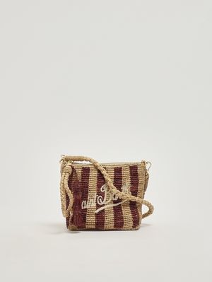4. Borsa donna in rafia Marrone-Beige