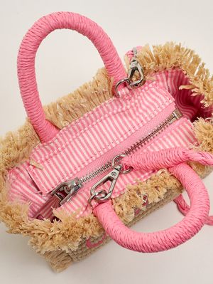 6. Bolso de mujer Vanity Micro de rafia Beige