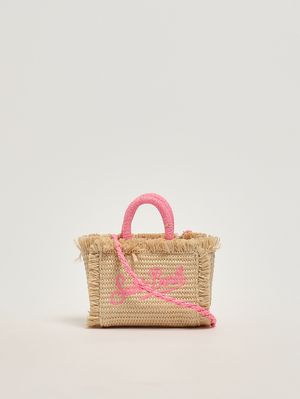 4. Bolso de mujer Vanity Micro de rafia Beige
