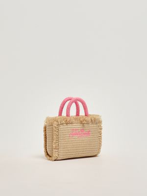3. Bolso de mujer Vanity Micro de rafia Beige