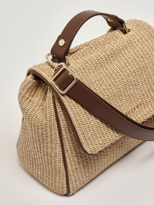 5. Damenhandtasche Sveva Zanzibar Small aus Bast und Leder Keks Orciani b01999znz