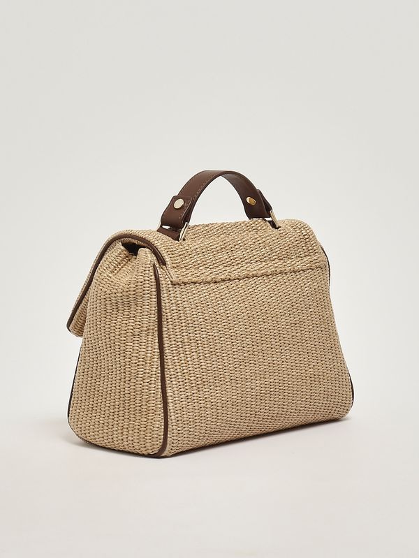 2. Damenhandtasche Sveva Zanzibar Small aus Bast und Leder Keks Orciani b01999znz
