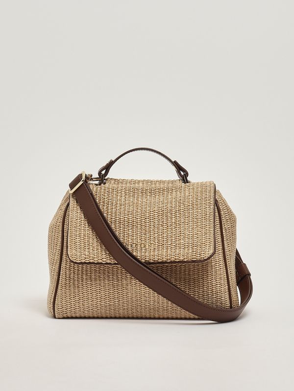 3. Damenhandtasche Sveva Zanzibar Small aus Bast und Leder Keks Orciani b01999znz