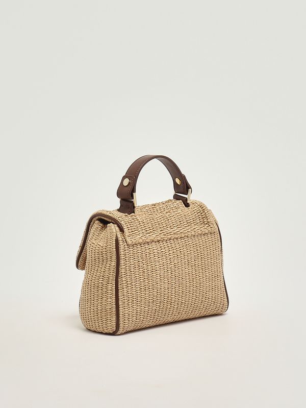 2. Damenhandtasche Sveva Zanzibar Mini aus Bast und Leder Keks Orciani b02019znz
