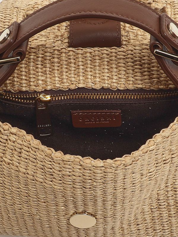 4. Damenhandtasche Sveva Zanzibar Mini aus Bast und Leder Keks Orciani b02019znz