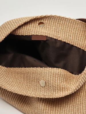 3. Zanzibar women's bag in raffia and leather Cookie