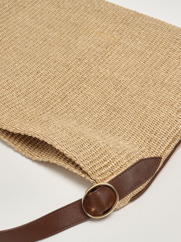 Orciani Todo S Zanzibar women's bag in raffia and leather - Cookie