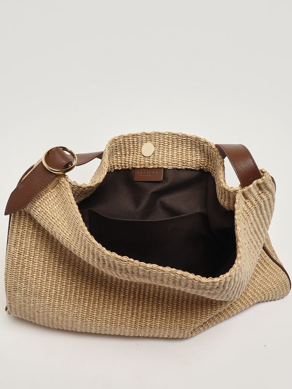 Orciani Todo S Zanzibar women's bag in raffia and leather - Cookie