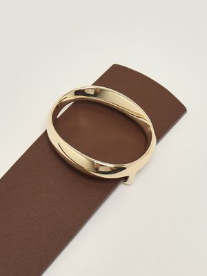 3. Women's leather belt Cocoa