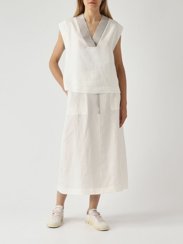 2. Jupe en lin pour femme Blanc Gran Sasso 7427250069