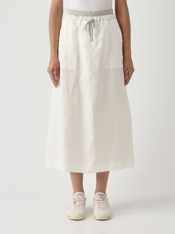 1. Jupe en lin pour femme Blanc Gran Sasso 7427250069
