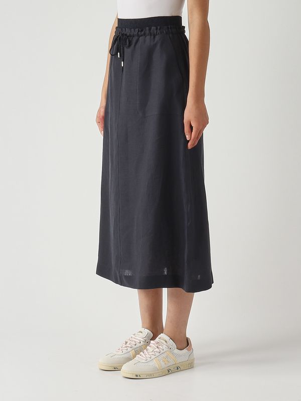 3. Falda de lino para mujer Azul marino Gran Sasso 7427250069