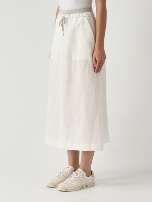 3. Jupe en lin pour femme Blanc