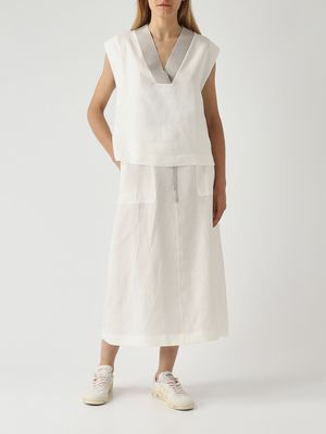 2. Jupe en lin pour femme Blanc