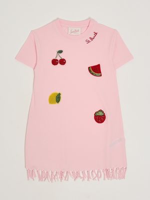 1. Copricostume bambina Abbey in cotone Fruits 20 Beads Emb