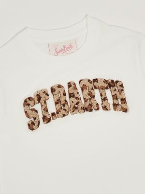 3. Copricostume bambina Abbey in cotone Stb Leopard Terry 01n Emb