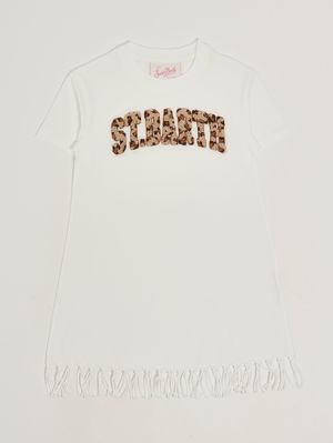 1. Copricostume bambina Abbey in cotone Stb Leopard Terry 01n Emb