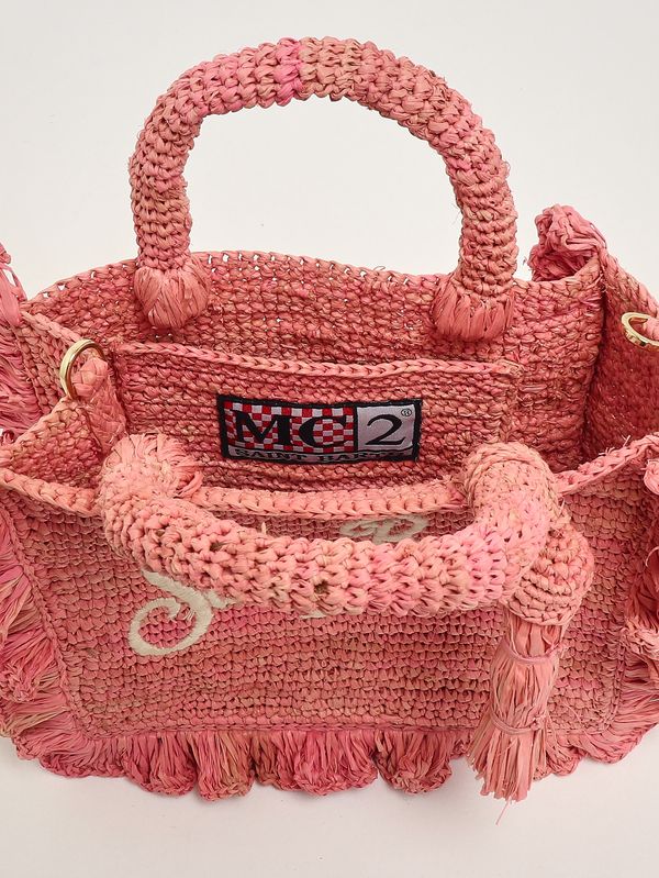 5. Damenhandtasche aus Bast Rosa MC2 Saint Barth rafv002