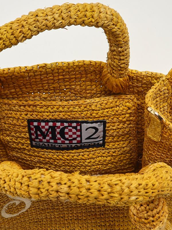 4. Damenhandtasche aus Bast Ocker MC2 Saint Barth rafv002
