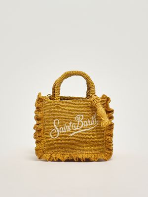1. Damenhandtasche aus Bast Ocker