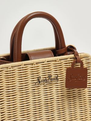 5. Sac Mini Straw en osier et cuir pour femme Cuir effet paille 1119
