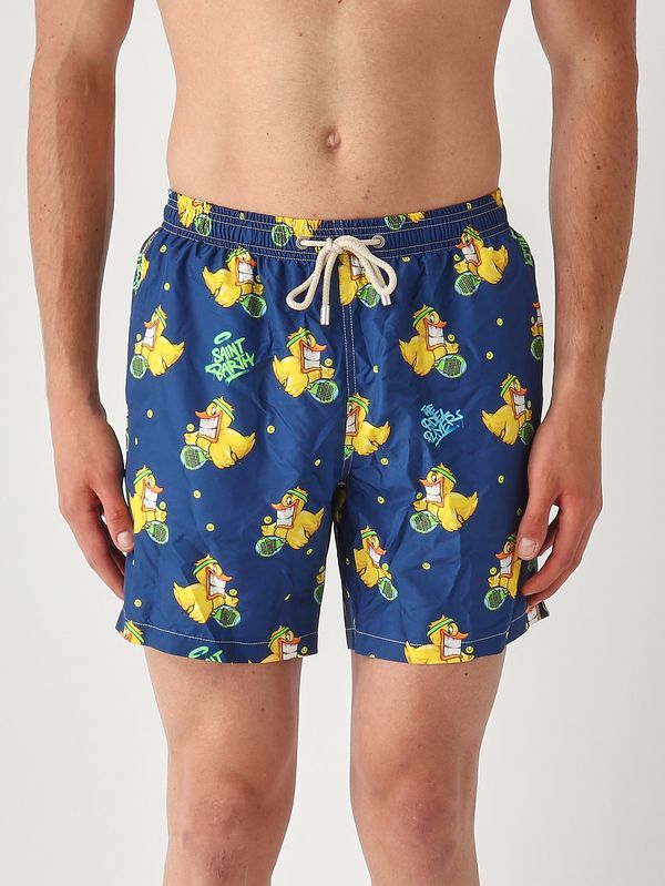 Herren-Badehose Lighting mit Aufdruck Marineblau MC2 Saint Barth
