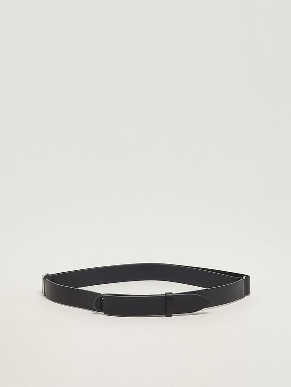 Ceinture homme No Buckle Bull en cuir Bleu Orciani