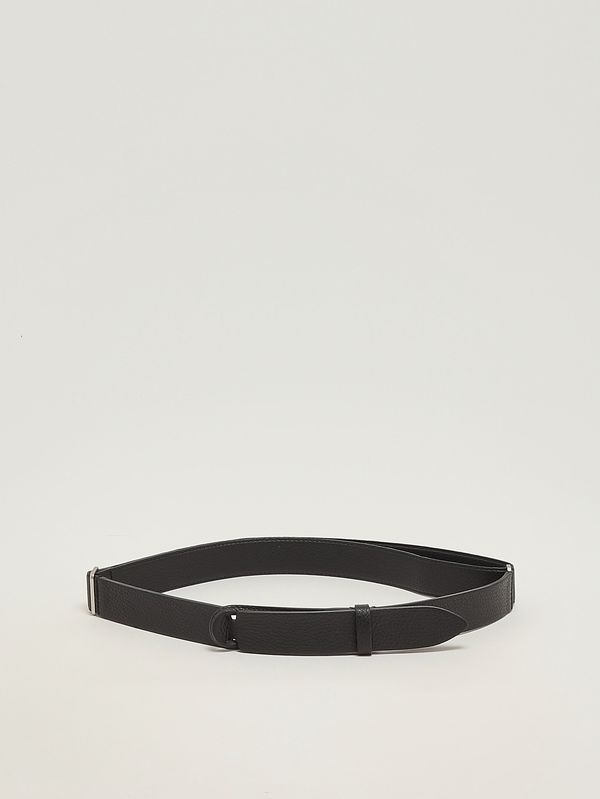 Ceinture homme No Buckle Micron en cuir martelé Noir Orciani