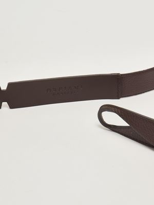 3. Cinturón de hombre No Buckle Micron de piel martillada Ébano