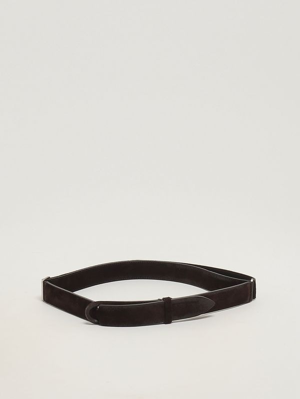 1. Cintura uomo No Buckle Cloudy in pelle suede spazzolato Testa Di Moro Orciani nb0053clo