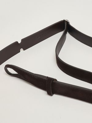 3. Cintura uomo No Buckle Cloudy in pelle suede spazzolato Testa Di Moro