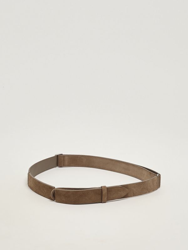 Ceinture homme No Buckle en daim Boue Orciani