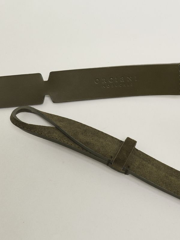 3. Cintura uomo No Buckle in pelle scamosciata Militare Orciani nb0060sue
