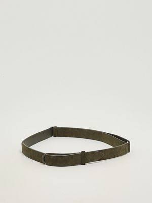 1. Cintura uomo No Buckle in pelle scamosciata Militare