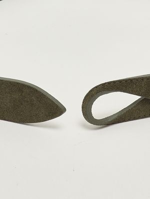2. Cintura uomo No Buckle in pelle scamosciata Militare