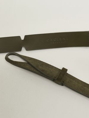 3. Cintura uomo No Buckle in pelle scamosciata Militare