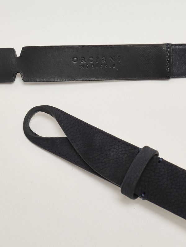 3. Cintura uomo No Buckle Nabucco in pelle nabuk Notte Orciani nb0127nab