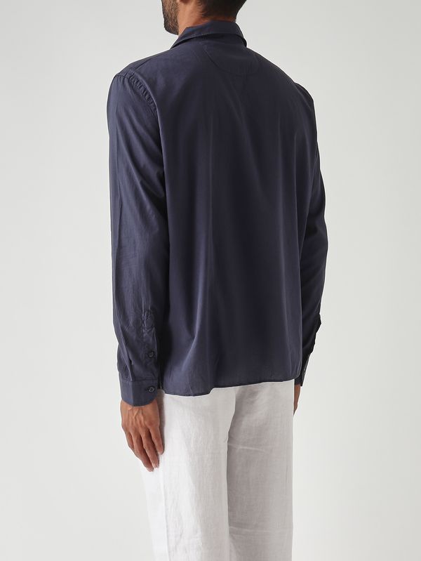 4. Camicia uomo in mussola di cotone Navy Tintoria Mattei smklth6