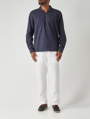 2. Camicia uomo in mussola di cotone Navy