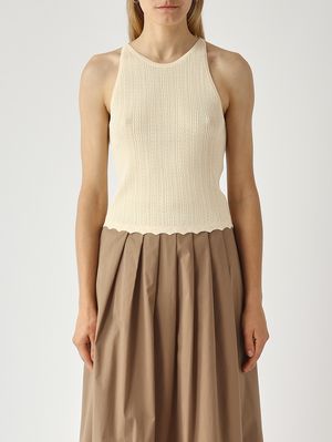 1. Mimosa women's top in viscose blend Champagne