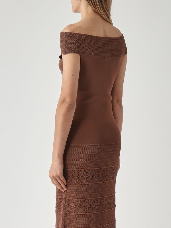 4. Top donna Mora in misto viscosa Cacao Nenette mora