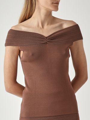 5. Top donna Mora in misto viscosa Cacao