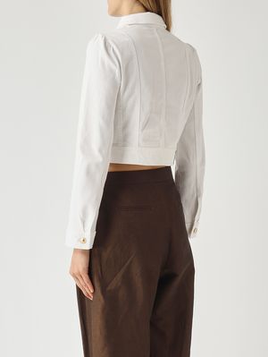 4. Giacca donna in cotone stretch Bianco