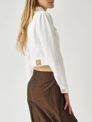 5. Giacca donna in cotone stretch Bianco