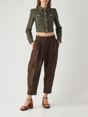 2. Chaqueta de mujer de algodón elástico Militar