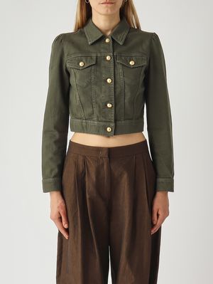 1. Chaqueta de mujer de algodón elástico Militar