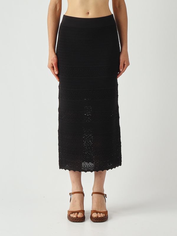 1. Women's knitted skirt Black Nenette whisky